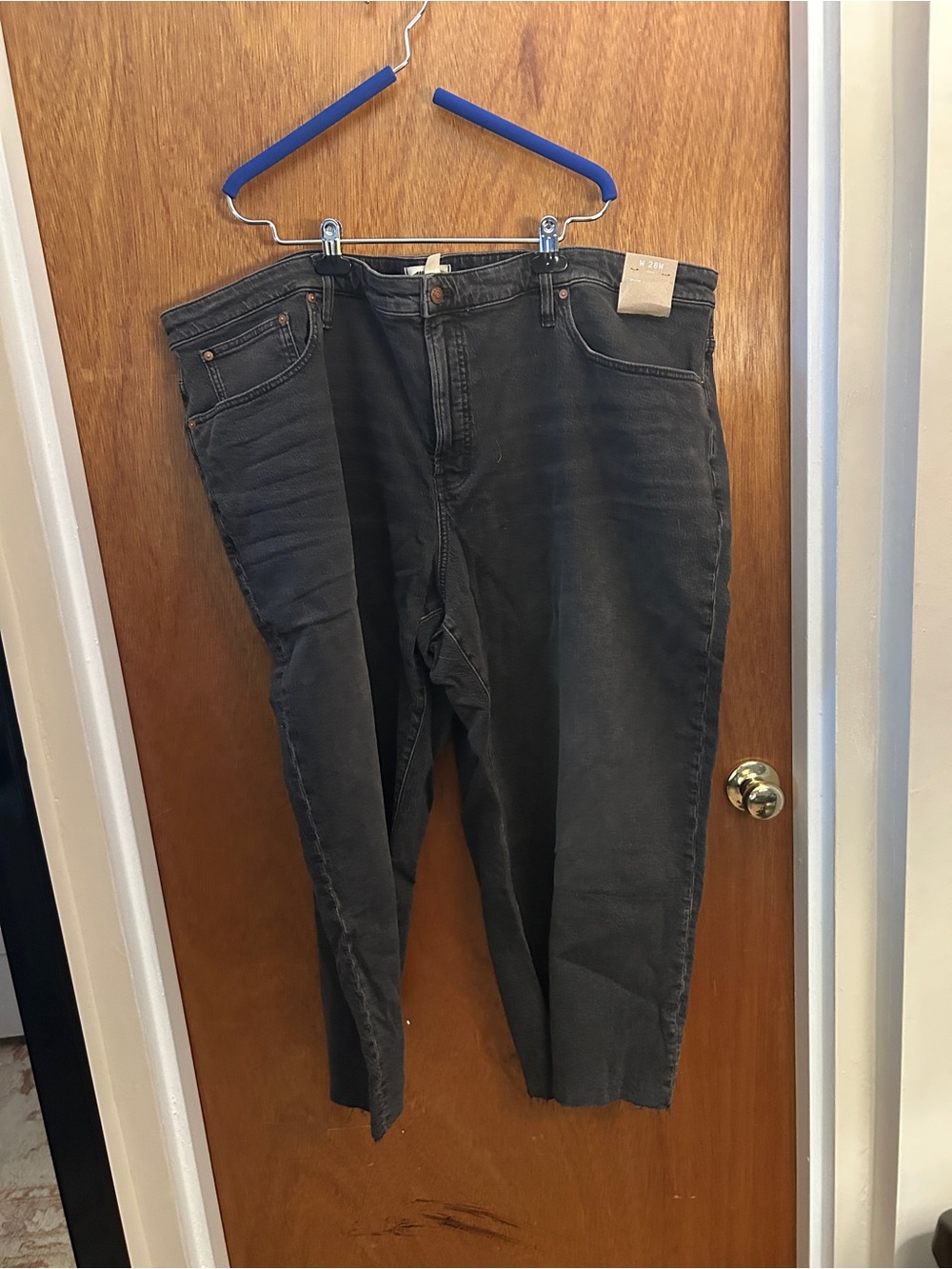 Madewell Perfect Vintage Wide Leg Crop Jean in Black Denim